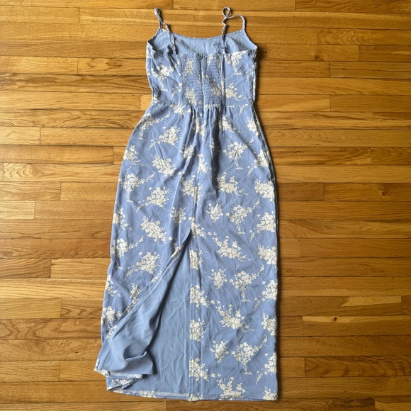 Abercrombie & Fitch Light Blue Floral Scoopneck Slip Midi Dress - Picture 6 of 7